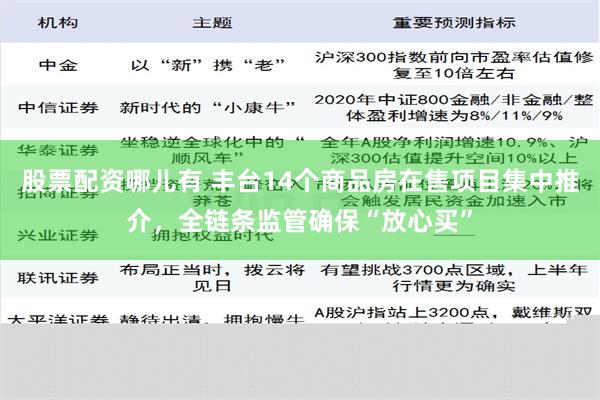 股票配资哪儿有 丰台14个商品房在售项目集中推介，全链条监管确保“放心买”