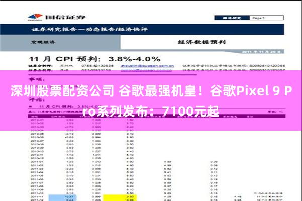 深圳股票配资公司 谷歌最强机皇！谷歌Pixel 9 Pro系列发布：7100元起